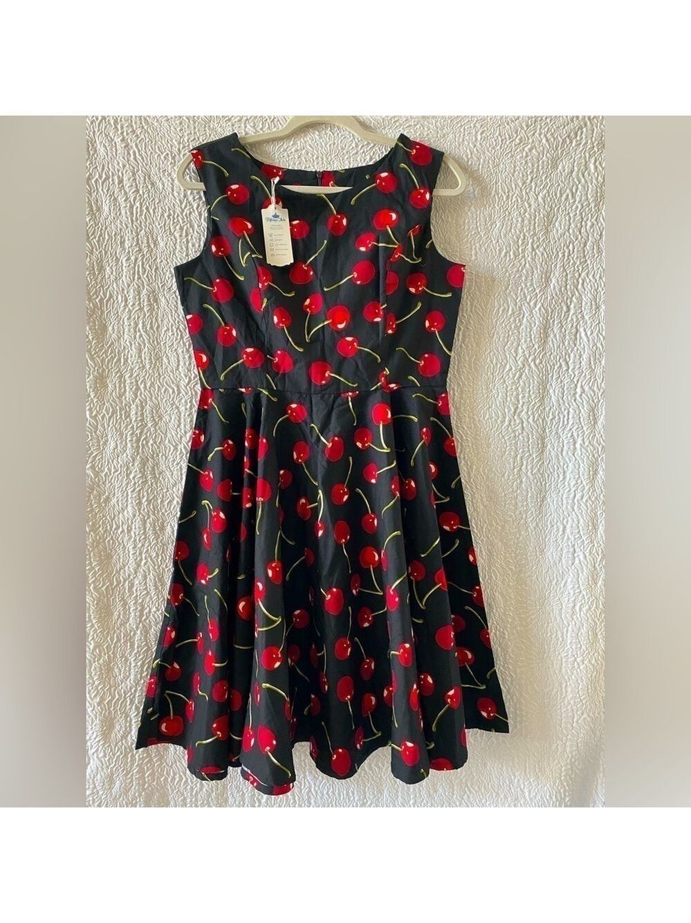 Fifties Chic Retro Cherry Fit & Flare Swing Midi Dress